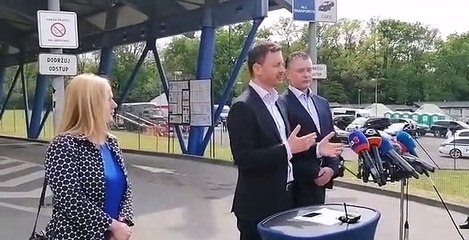 Tlačový brífing predsedu vlády SR Eduarda Hegera (OĽANO) po návšteve prvej dámy USA Jill Bidenovej na hraničnom priechode vo Vyšnom Nemeckom