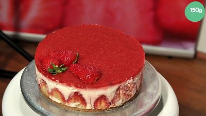 Le Fraisier au fromage blanc et soupe de fraise