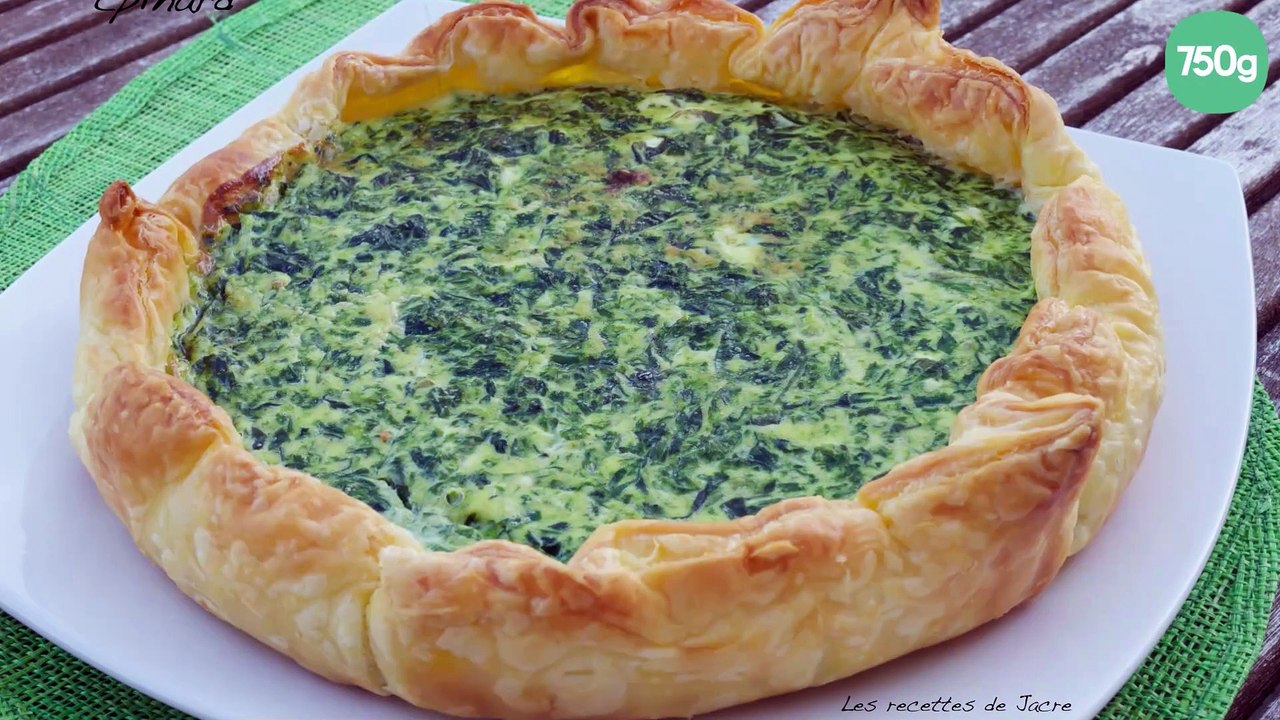 Tarte épinard, feuilles de chêne et philadelphia