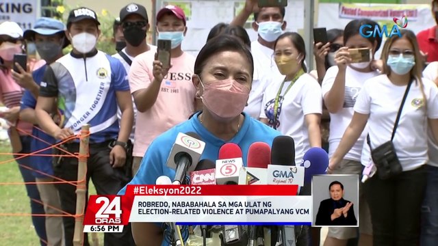 Robredo, nababahala sa mga ulat ng election-related violence at pumapalyang VCM | 24 Oras