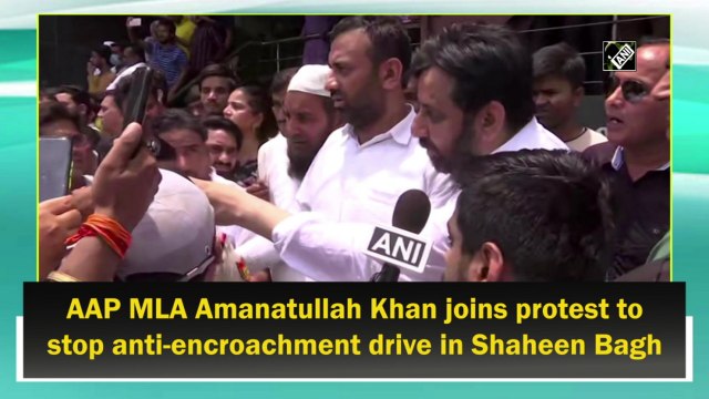 AAP MLA Amanatullah Khan joins protest to stop anti-encroachment drive in Shaheen Bagh