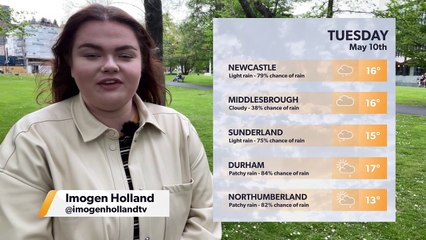 Daily Weather Report for the North East 9 May