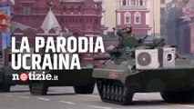 Parata 9 maggio, così l'Ucraina prende in giro la Russia: frigoriferi e lavatrici sui carri armati