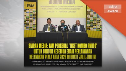 Piala Asia 2023 | Tiket perlawanan pusingan akhir dijual kombo RM100