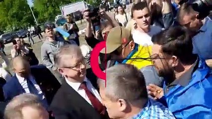 Russian envoy to Poland splattered with red liquid on Victory