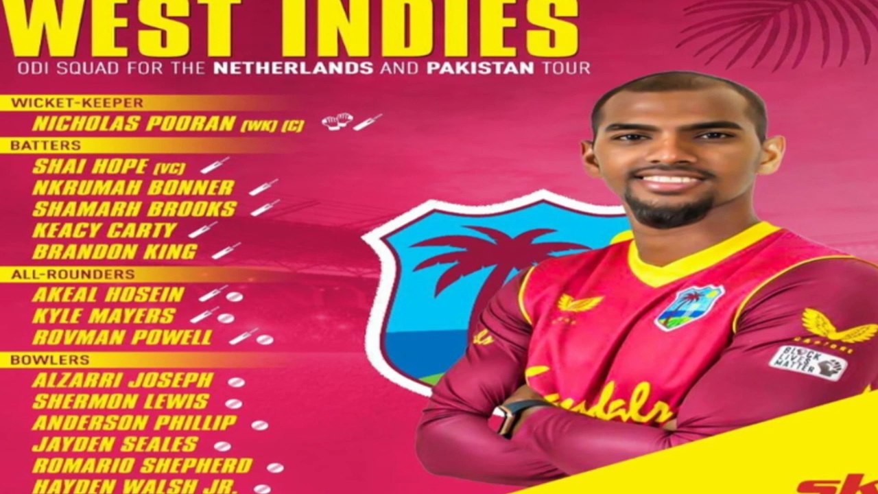 WI SQUAD FOR NETHERLANDS & PAK