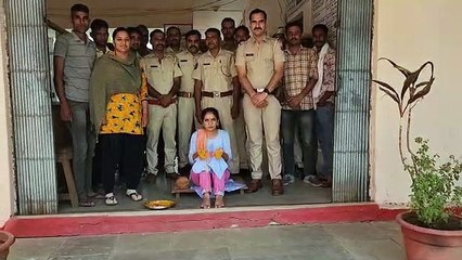 Haldi ceremony performed at Arnod police station अरनोद थाने में हल्दी रस्म निभार्ई