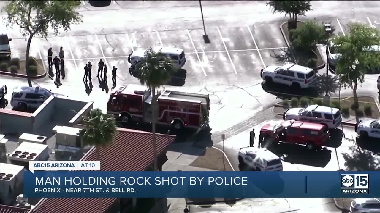 Officers shoot man who was throwing rocks and bottles at vehicles and businesses