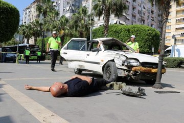 Trafik kazası tatbikatı yapıldı