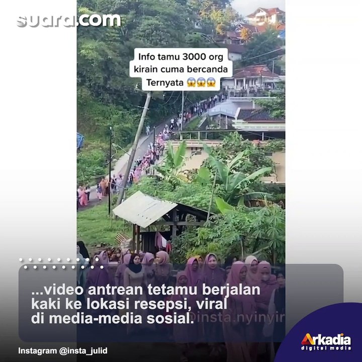 Video Viral Fenomenal! Tamu Nikahan Pasangan Ini Capai 3000 Orang, Sampai Antre Mengular di Jalanan