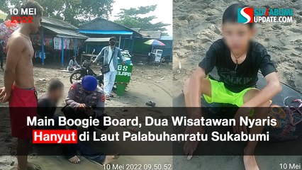 Main Boogie Board, Dua Wisatawan Nyaris Hanyut di Laut Palabuhanratu Sukabumi