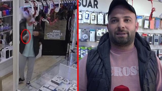 10 bin liralık telefonu çalıp yakalandı! Dükkan sahibi Bu telefonu çok istiyordum sözlerini duyunca şikayetçi olmadı