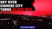 Chinese port-city Zhoushan’s sky turns blood-red, triggering panic, video goes viral | OneIndia News