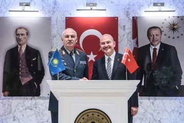 Son dakika haberi! İçişleri Bakanı Soylu, Kazakistan Savunma Bakanı Orgeneral Jaksylkov ile görüştü