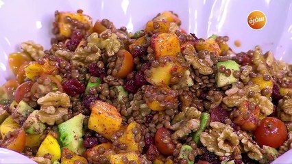 طبق العدس الأسود بالأفوكادو  | نورا السادات