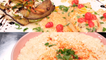 Blanc de poulet farcis,Millefeuille de légumes, Risotto au fromage - La Familia (oui chef)