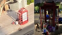 Çin'de bir kadın telefon kulübesinde köpeğiyle birlikte bir ay boyunca karantinada kaldı
