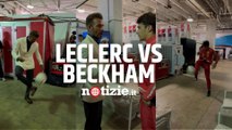 Formula 1, Charles Leclerc sfida David Beckham: palleggi e calcio tennis nel riscaldamento a Miami