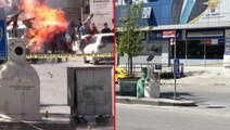 AK Parti Ataşehir İlçe Başkanlığı binası önünde paniğe neden olan şüpheli paket, bomba imha uzmanları tarafından patlatıldı