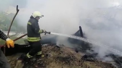 Odunlukta çıkan yangın hasara neden oldu