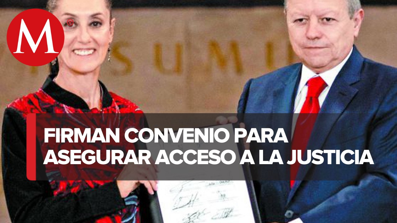 Sheinbaum y Arturo Zaldívar firman convenio sobre defensoría pública federal