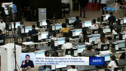 PPRCV: Walang discrepancy sa kopya ng ERs nila sa datos na galing sa transparency server ng COMELEC | Saksi