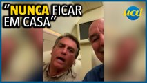 Ao lado de Osmar Terra, Bolsonaro ironiza: 'Nada de ficar em casa'