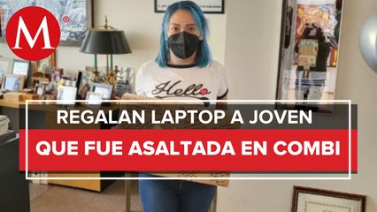 Regalan laptop a joven que suplicó por su tarea durante asalto en la México-Pachuca