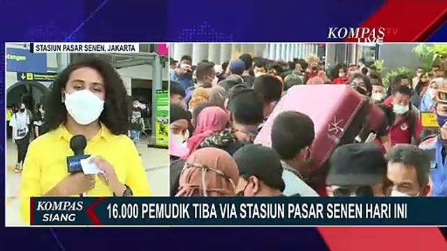 Arus Balik Masih Terpantau Ramai di Stasiun Pasar Senen, 53 Ribu Tiket Keberangkatan Disiapkan