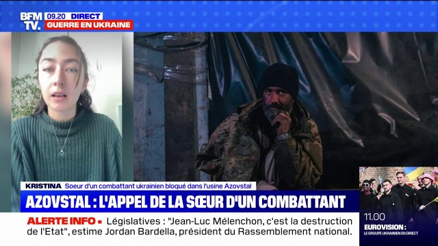 Se rendre, c'est un synonyme de mort : Kristina, sœur d'un combattant ukrainien à Azovstal, témoigne sur BFMTV