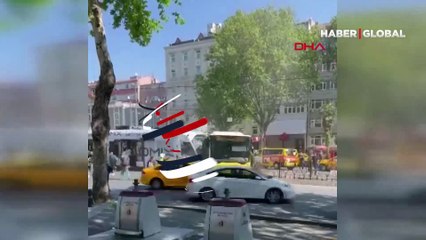 Feci kaza! Fatih'te tramvay ile yolcu otobüsü çarpıştı