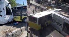 İstanbul’da tramvay ile İETT otobüsü çarpıştı