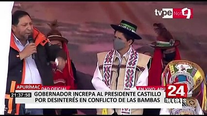 Pedro Castillo: Gobernador de Apurímac le reclamó a por ausencia de Torres en diálogo en Las Bambas