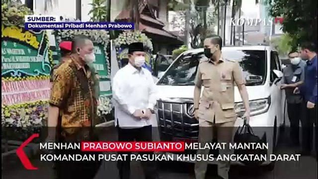 Menhan Prabowo Melayat Mantan Danjen Kopassus Jenderal (Purn) Widjojo Soejono