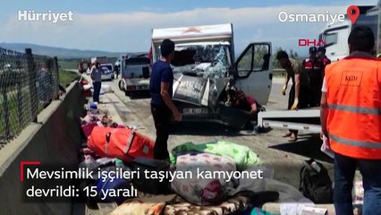 Mevsimlik işçileri taşıyan kamyonet devrildi