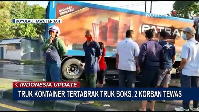 Kecelakaan Maut! Truk Kontainer Tertabrak Truk Boks, Dua Korban Tewas