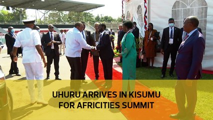President Uhuru arrives in Kisumu for Africities summit