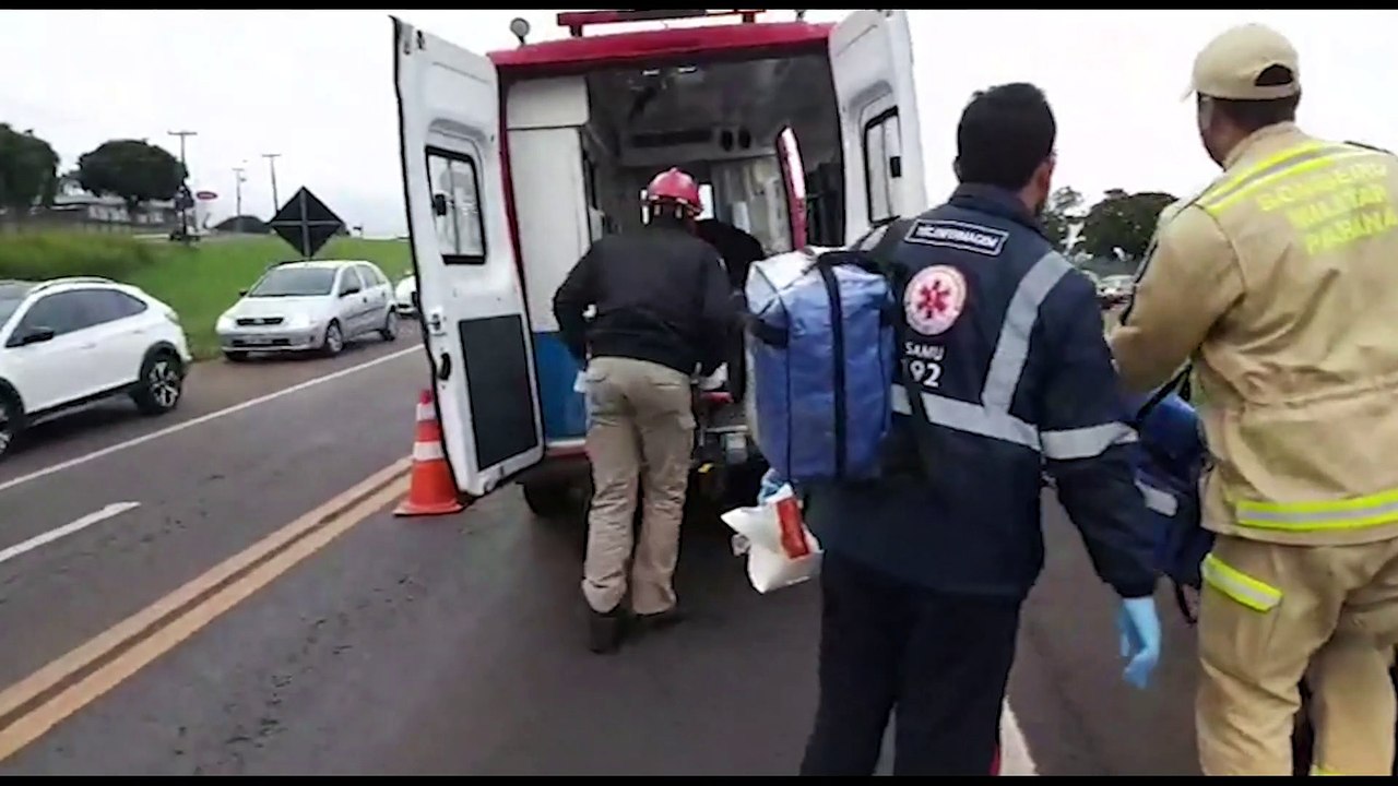 Motociclista fica ferido em acidente na rodovia BR-277, em Cascavel