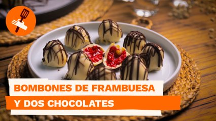 Bombones de frambuesa y dos chocolates