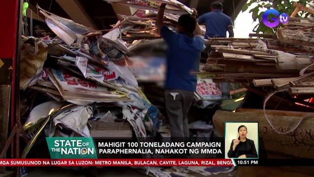 Mga nakolektang campaign paraphernalia sa Marikina, gagawing sako at plastic bricks | SONA