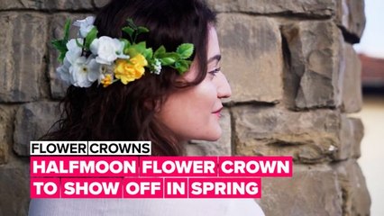 Flower crowns to show off in spring: Half-moon flower crown