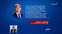 Manny Lopez, pormal nang tinanggap ang pagkatalo sa karera pagkabise-president | Saksi