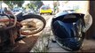 Motociclista fica ferido em colisão com carro na Rua Barão do Cerro Azul