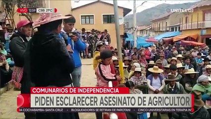 Cochabamba: Cambian los policías de Independencia tras pedido de los pobladores que exigen justicia por la muerte de un agricultor