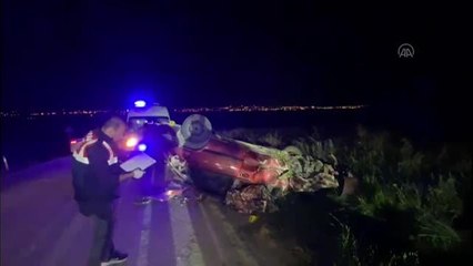 Virajı alamayıp devrilen otomobilin sürücüsü yaşamını yitirdi