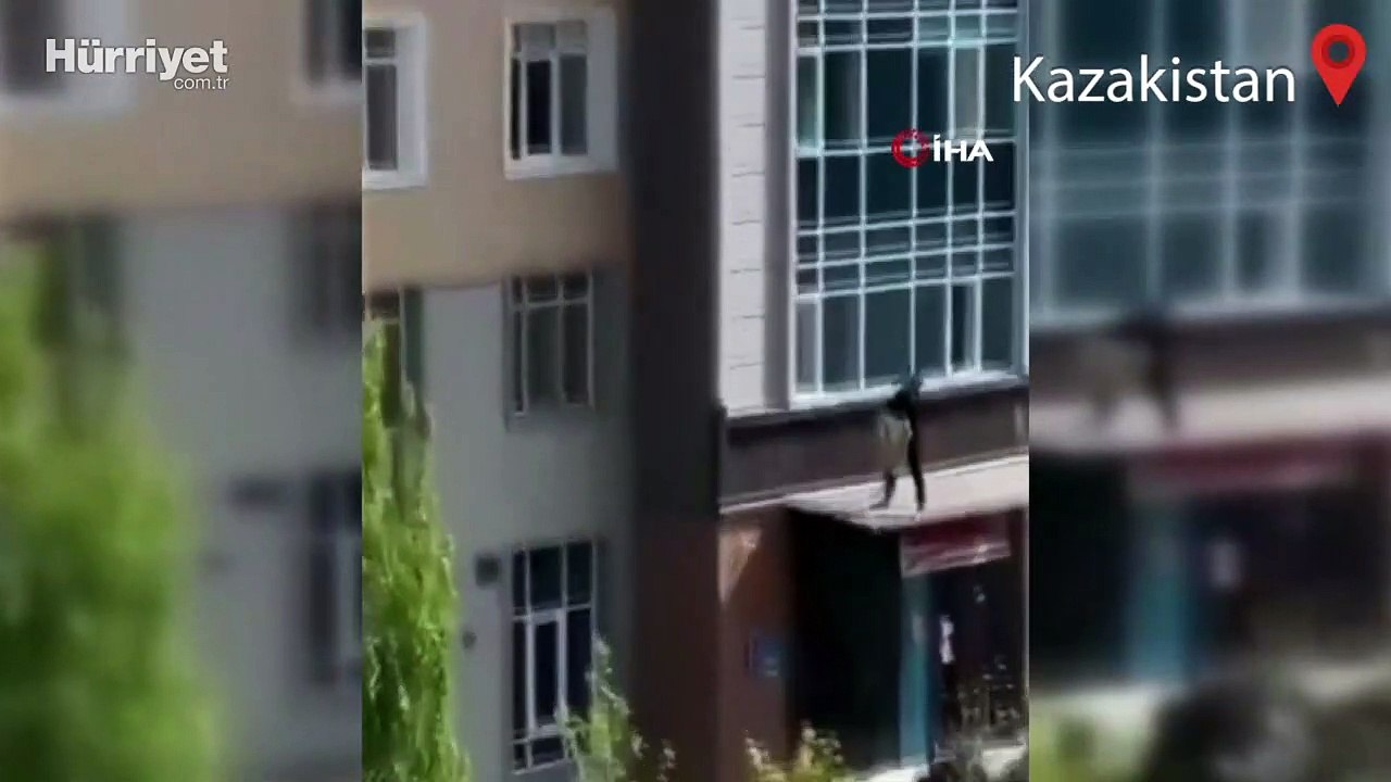 Sekizinci katta asılı kalan 3 yaşındaki çocuk son anda kurtarıldı