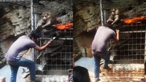 'Viral monkey of Pashupatinath grabs a person's hair and refuses to let go'