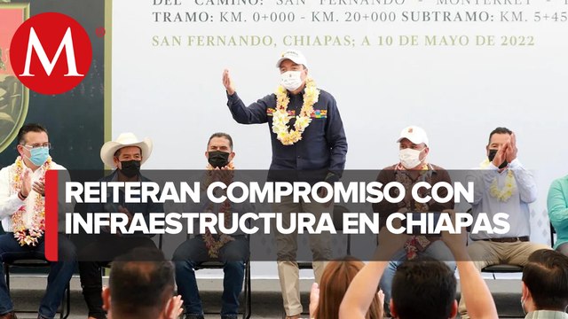 Inauguran trabajos de modernización de la carretera San Fernando-Monterrey-Las Maravillas; Chiapas