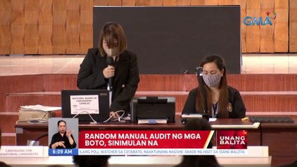 Random manual audit ng mga boto, sinimulan na | UB