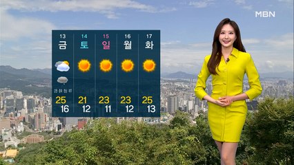 [굿모닝MBN 날씨]서쪽 고온 현상, 서울 한낮 28도…남부 곳곳 비·소나기
